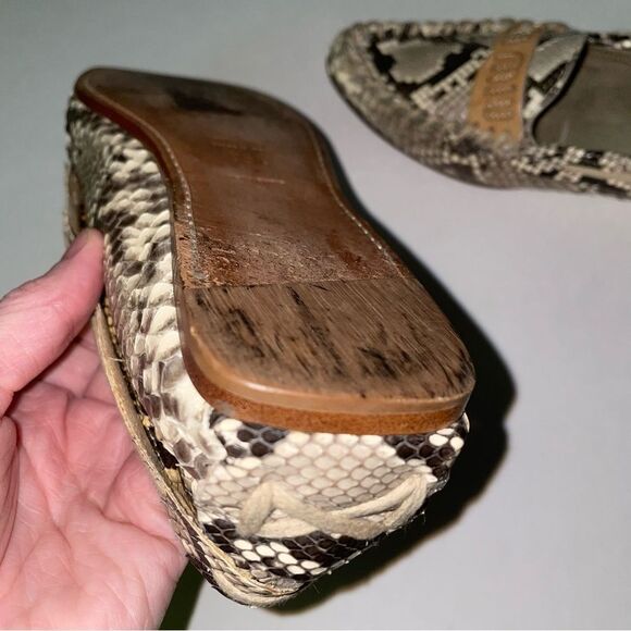 Miu Miu Prada Size 5 Python Flats Snakeskin Slip On Moccasin Pointed Toe Loafers - Picture 7 of 12